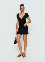 Amia Lace Mini Skirt Black
