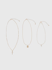 Broken Clocks Layered Necklace Gold