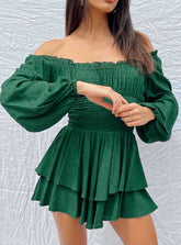 The Love Galore Long Sleeve Romper Green