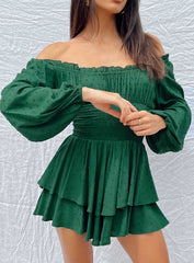 The Love Galore Long Sleeve Romper Green