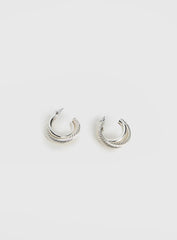 Aster Layered Hoops Silver