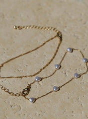 Sakina Pearl Anklet Pack Gold
