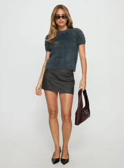 Flashbacks Low Rise Mini Skirt Washed Black