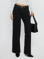Ellanor Low Rise Straight Leg Jean Washed Black