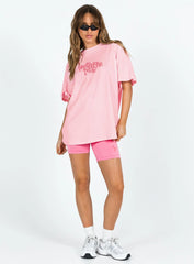 Princess Polly Oversized Tee Squiggle Text Pink