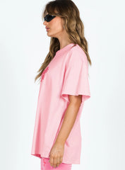 Princess Polly Oversized Tee Squiggle Text Pink