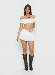 Corabel Ruffle Skort White