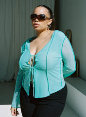 Mereba Long Sleeve Top Blue Curve