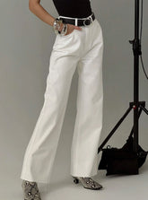 Henesey High Rise Straight Leg Jeans White Wash