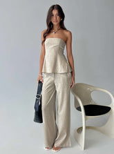 Syrena Tailored Wide Leg Pant Natural