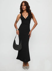 Mesmerise Halter Maxi Dress Black