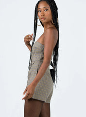 Working On It Romper Check Multi