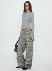 Sweetness Low Rise Straight Leg Jeans Digital Camo