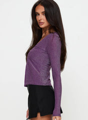 Stars Aligned Long Sleeve Top Purple