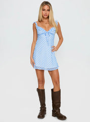 Marseilla Mini Dress Blue Check