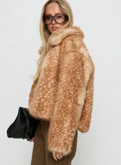 Dawnn Faux Fur Jacket Animal