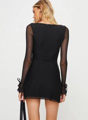 Cawley Long Sleeve Mini Dress Black