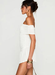 Lucianne Off The Shoulder Mini Dress White