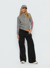 Caysey Zip Through Knit Sweater Grey
