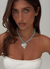 Ralina Pendant Necklace Silver Aqua