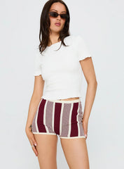 Annisten Knit Shorts Red Cream Stripe