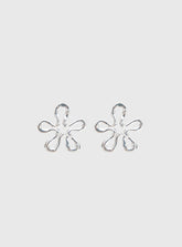 Sweet Embrace Flower Earrings Silver