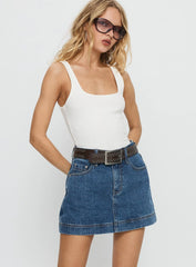 Gazelle Denim Skort Mid Wash Tall