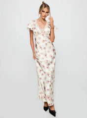 Miraselle Maxi Dress Cream Floral