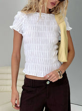 Romelle Shirred Top White
