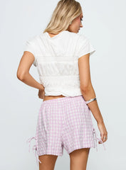Bubbia Tie Up Shorts Purple / White