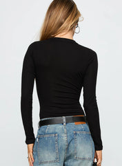 Kandis Long Sleeve Bodysuit Black