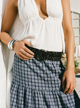 Wanna Find Out Faux Leather Belt Black / Silver