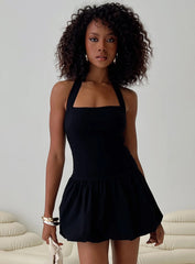 Gigli Bubble Hem Mini Dress Black Petite