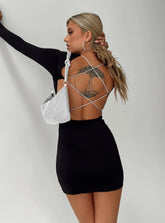 Verisha Long Sleeve Mini Dress Black