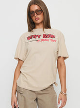 Betty Boop Beach Mode Oversized Graphic Top Washed White