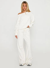 Wellness Off The Shoulder Jumper Washed White