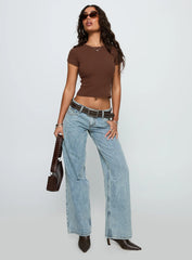 Ellanor Low Rise Slouch Denim Jean Light Blue