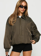 Say Less Bomber Jacket Khaki