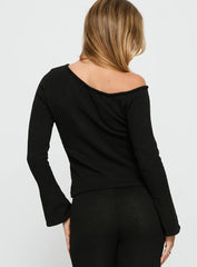 Jaede Off Shoulder Knit Sweater Black