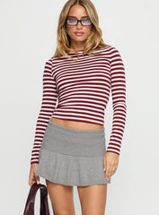 Karmia Knit Foldover Mini Skirt Grey