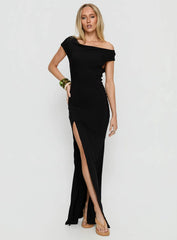 Corlee Draped Tie Back Maxi Dress Black