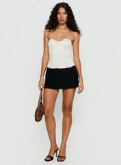 Odella Strapless Corset Top Cream
