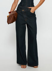 Blue Crush Low Rise Wide Leg Jeans Indigo