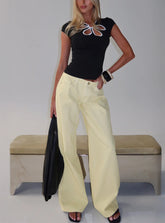 Ramos Low Rise Wide Leg Jeans Butter Lemon