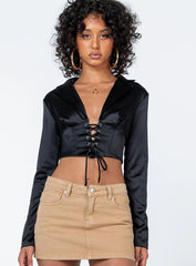 Rochelle Long Sleeve Top Black