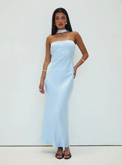 Legacies Strapless Maxi Dress Icy Blue Petite