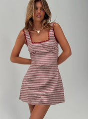 Dasha Mini Dress Red Check Tall
