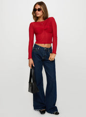 November Long Sleeve Top Red