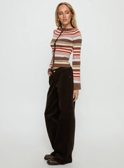 Kenza Wide Leg Corduroy Pant Brown