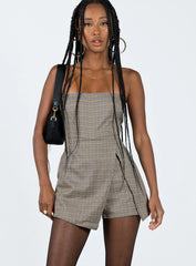 Working On It Romper Check Multi